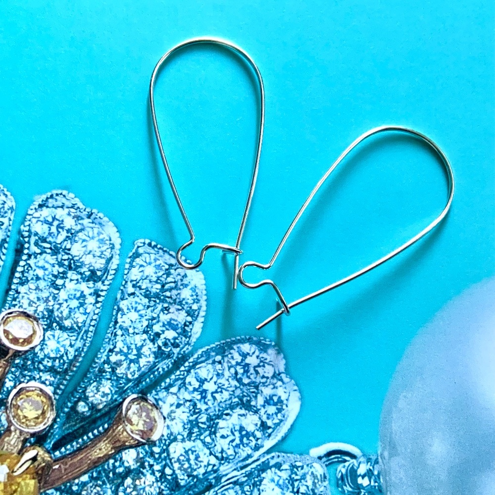 Contemporary Simple Minimalist Women’s Sterling Silver Earrings 1.5 x 0.5 in